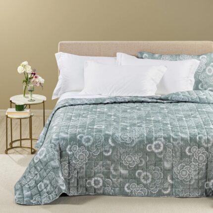 Copriletto Trapuntato In Raso Di Cotone Riflessi Caleffi